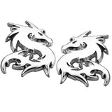 Pair Dragon Car Metal Emblem Tank Badge