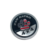 American Flag Paw Rated 4X4 Metal Badge