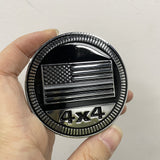 American Flag Thin Line 4X4 Metal Badge