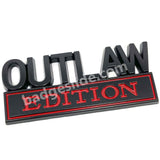 OUTLAW EDITION Metal Emblem Fender Badge