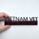 Vietnam Vet Special Edition Car Badge Metal emblem in black and red