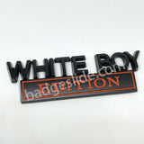 2 Pack WHITE BOY Edition Metal Badge