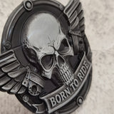 Born to Ride Metal Skull & Wings Car Badge Emblem