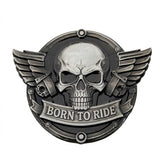 Born to Ride Metal Skull & Wings Car Badge Emblem