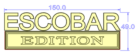 ESCOBAR EDITION Custom Emblem Car Metal Badge 2pcs