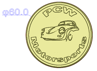 PCW MOTORSPORTS Metal Emblem Car Badge 2pcs