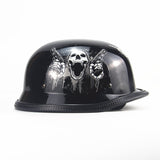 Rebel Soul Skull Motorcycle Half Face Helmet for Cruisers