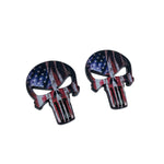 2pcs Skeleton Skull Flag Punisher Emblem Badge