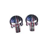 2pcs Skeleton Skull Flag Punisher Emblem Badge