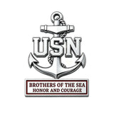 3D metallic USN "Brothers of the Sea, Honor and Courage" anchor car emblem