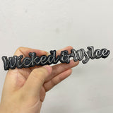 Wicked & Wylee Custom Emblem Car Metal Badge 2pcs