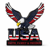 USA Faith Family Freedom Car Badge Metal Emblem