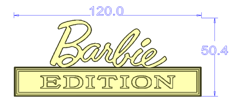 Barbie Edition Metal Emblem Fender Badge 2PCS