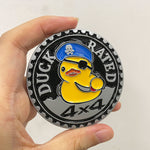 Funny Duck Rated 4X4 Metal Badge