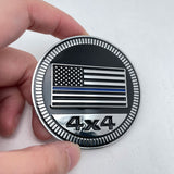 American Flag Thin Line 4X4 Metal Badge