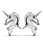 1 Pair Unicorn Metal CarBadge