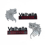 Pair Wolf Valhalla EDITION Car Emblem Metal Badges