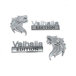 Pair Wolf Valhalla EDITION Car Emblem Metal Badges