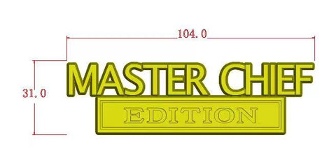 The Original Master Chief EDITION Emblem Fender Badge-Custom-3-BLACK BLACKGROUND&EDIYION RED