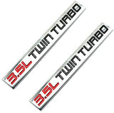 2PCS Chrome Finish Metal Emblem 3.5L Twin Turbo Badge