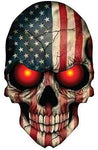 2PCS USA Flag Skull Sticker Skeleton Devil Demon