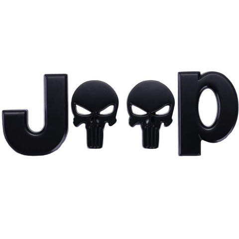 Funny Skull SUV Metal Emblem Badge