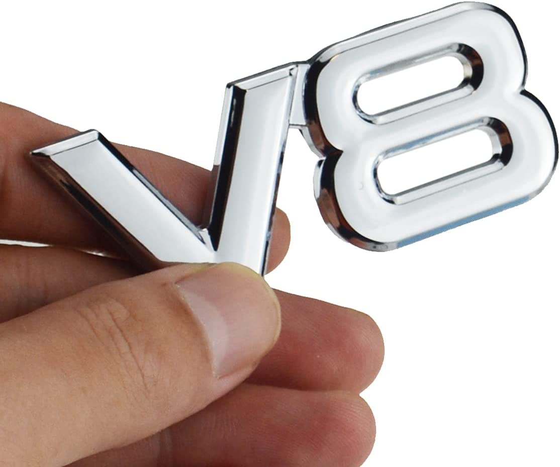 2pcs V8 Engine 3D Letters Metal Emblem – Badgeslide