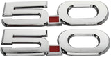 2pcs 5.0 Metal Emblem 3D Letters Badge