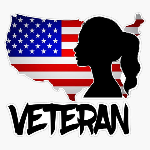 5'' Female Veteran Vinyl Sticker (Set of 2)