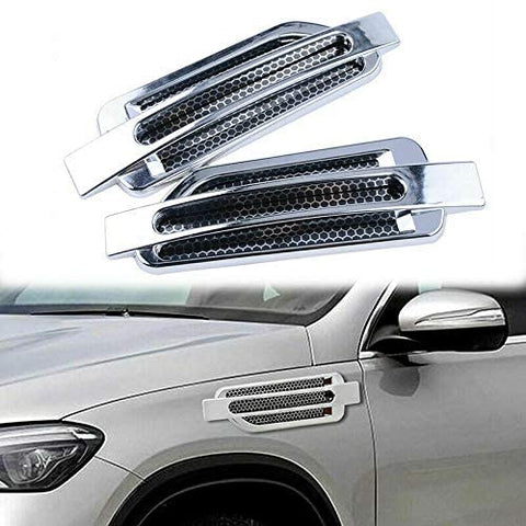 2pcs Chrome Car Auto Bonnet Air Intake Flow Side Fender