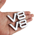 2pcs V8 Engine 3D Letters Metal Emblem