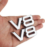 2pcs V8 Engine 3D Letters Metal Emblem