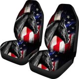 Horse with American Flag Vehicle Seat Covers(2pcs)