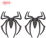 2pcs Metal Chrome Spider Badges