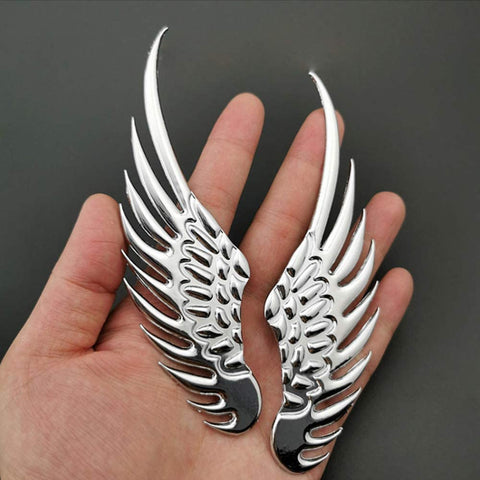1 Pair Angel Wings Metal Emblem Solid Back