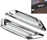 Universal Car Air Flow Chrome Fender Side Vent Decor Sticker