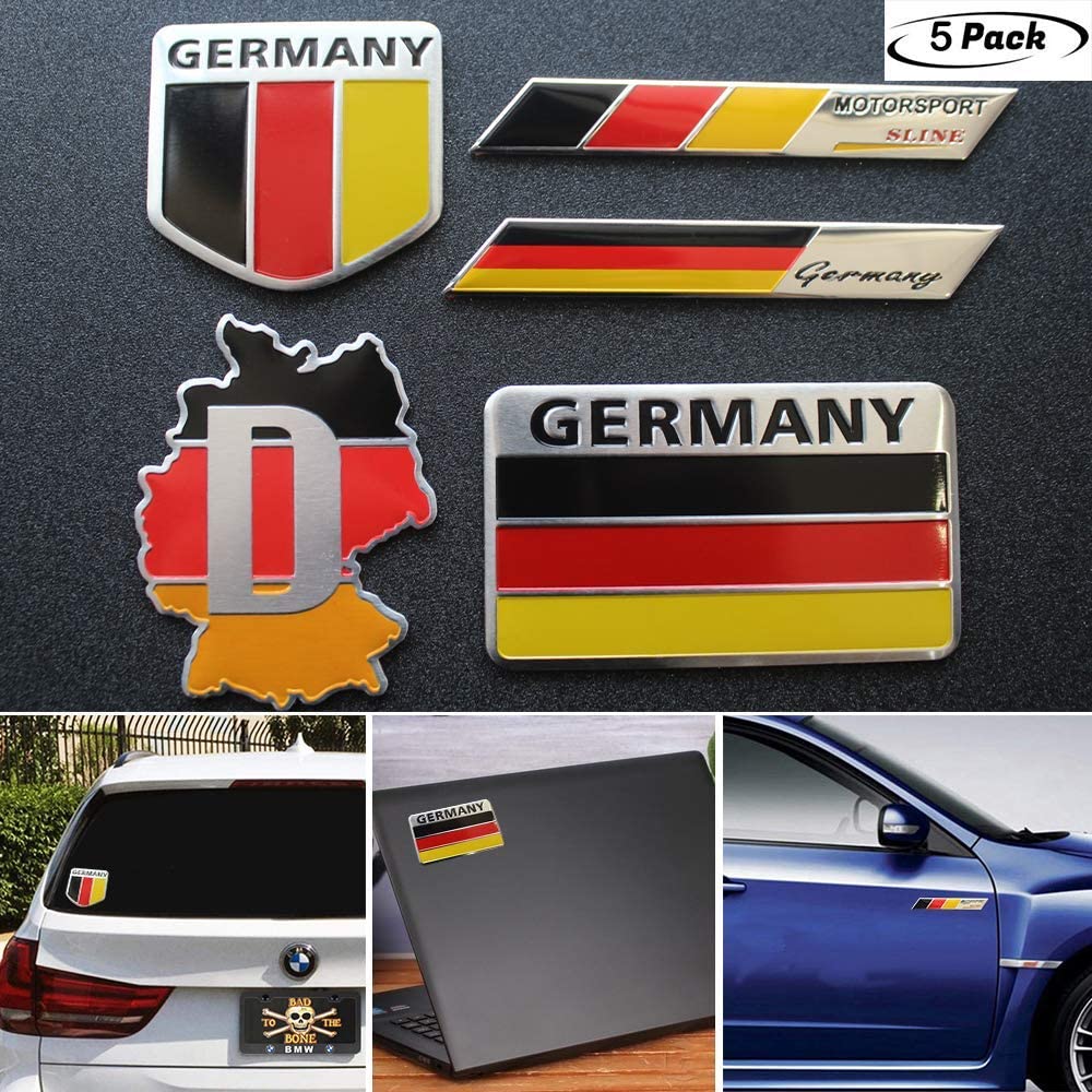 Germany Logo Sticker 5pcs Germany Flag Decal Sticker – Badgeslide