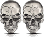 2pcs 3D Skull Decal Metal Emblem