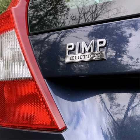 2 PCS PIMP Edition Metal Badge Emblem