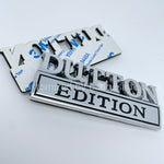 DUTTON EDITION Emblem Fender Badge-Chrome-Black-2pcs