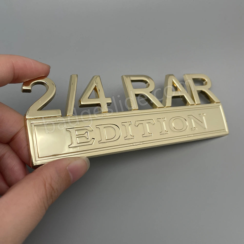 2/4 RAR EDITION Badge Custom Emblem Car Metal Badge 2pcs Badgeslide