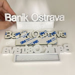 Banik Ostrava EDITION Metal Emblem Car Badge-White-2pcs