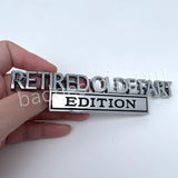 Retired Olde Fart badgeslide car custom emblem metal car badge