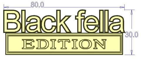 4pcs Black fella EDITION Custom Emblem Car Metal Badge