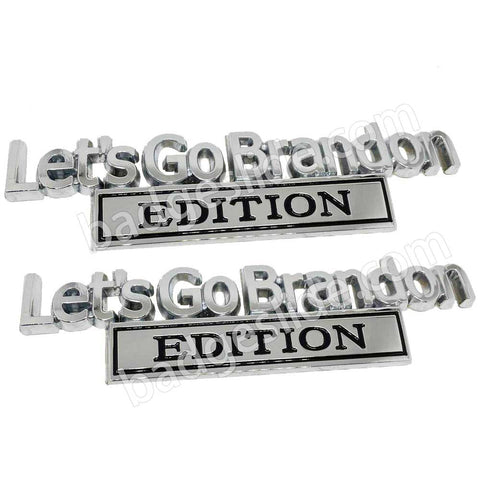 2 Pack Let's Go Brandon EDITION Metal Badge