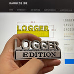 LOGGER EDITION Emblem Fender Badge-Custom-2pcs(Chorme/Black)