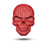 2pcs 3D Raised Star Skull Metal Emblem