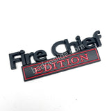 Fire Chief EDITION Emblem Fender Badge-Chrome-Black-red-2pcs