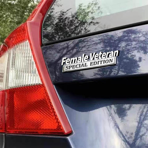 Female Veteran Special Edition Metal Car Badge
