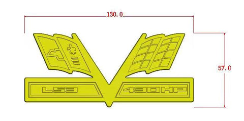 LS3 430HP Metal Emblem Fender Badge-Chrome-2pcs